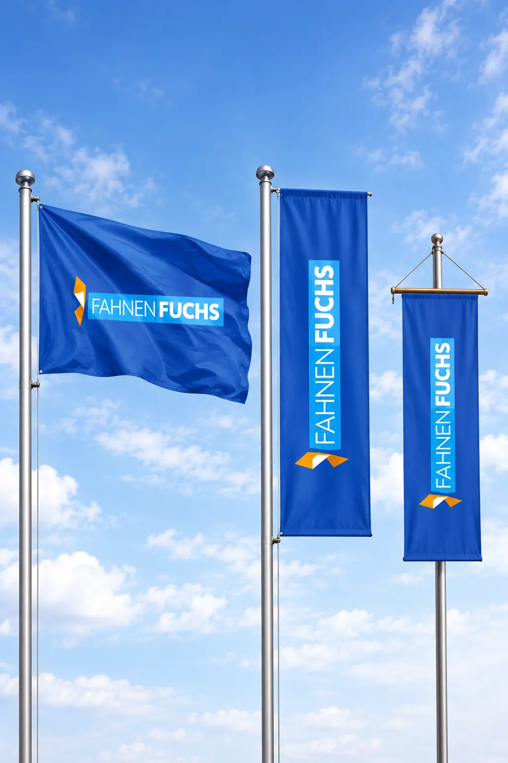 Quer-und Hochformat von Hissfahnen